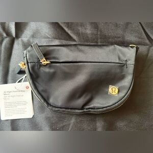 New Lululemon All Night Festival Black and Gold Hardware Bag Mini Purse